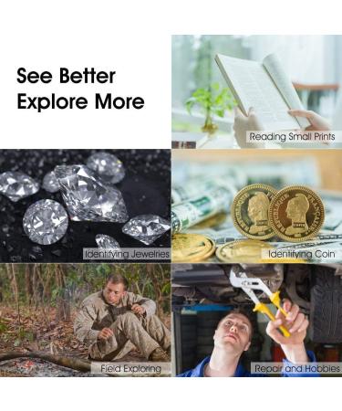 30X Handheld with Light 13 LED Illuminated Lighted High Clarity Magnifier for Reading Low Vision Books Pages Magazine Newspapers Maps Jewelry Better Life - Buy Online on GoSupps.com