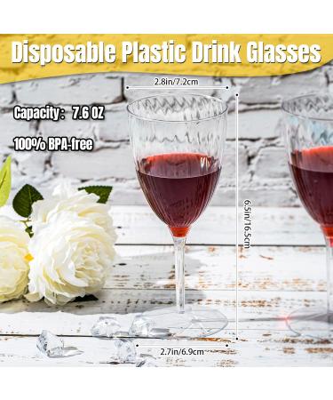 Potchen 32-Piece Clear Plastic Champagne Flutes - Disposable & Hard Plastic Wine Glasses for Wedding, Toasting & Daily Use - 8 oz - Buy Online on GoSupps.com