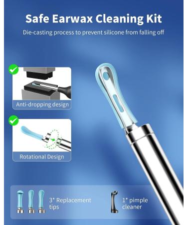 Ear Wax Removal Tool with 1080P HD Camera - Ear Cleaner Kit with 7 Pcs Ear Set, 6 LED Lights - Otoscope for iPhone, iPad, Android - Ear Cleaning Solution - Buy Online on GoSupps.com