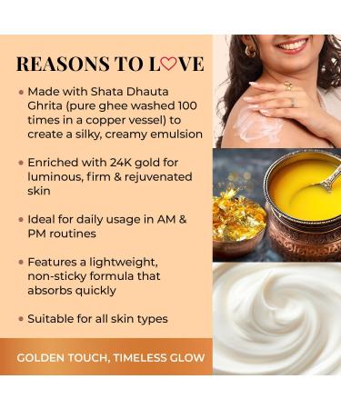 Just Herbs 24K Gold with Pure Ghee Deep Nourish Body Butter Cream for Anti Ageing | Improve Skin Elasticity | Reduce Dullness & Blemishes - Buy Online on GoSupps.com