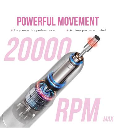 Saviland Portable Electric Nail Drill Machine - 20000 RPM USB Nail File Kit for Manicure Home Salon Use - Includes 7 Nail Drill Bits and 51 Sanding Bands - Silvery - Buy Online on GoSupps.com