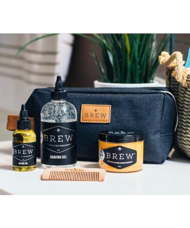 BREW Grooming Beard Shave Gel - Clear Gel for Precision Shaving - With Hops, Barley & Yeast Oil - Reduces Irritation, Cuts & Nicks - Moisturizes & Softens - 8 fl oz - Buy Online on GoSupps.com