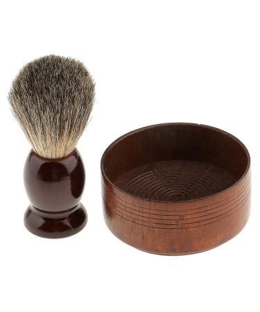 F Fityle Wooden Men's Shaving Brush & Bowl | Premium Barber Beard Care Essentials - International Shipping - Buy Online on GoSupps.com