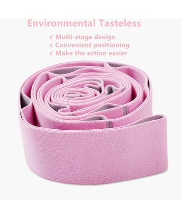 Elastic Yoga Belt - 9 Loop Stretch Band for Yoga Pilates & Strength Training - Fitness Flexibility Tool - Pink - Buy Online on GoSupps.com
