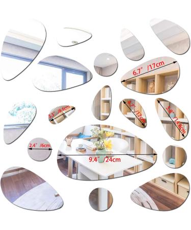 TTSAM 72Pcs Cobblestone Mirror Wall Stickers - DIY Home Decor for Bedroom & Office - Silver - Buy Online on GoSupps.com