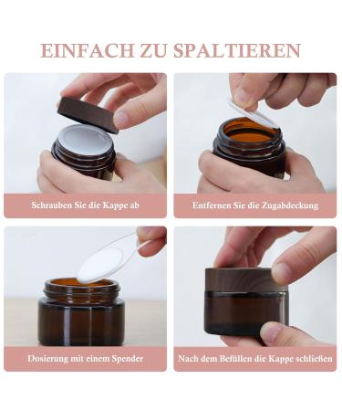 Tokincen 12-Pack Amber Glass Cream Cans - 15ml & 20ml Refillable Containers with Lids | Brown Glass Storage - Buy Online on GoSupps.com