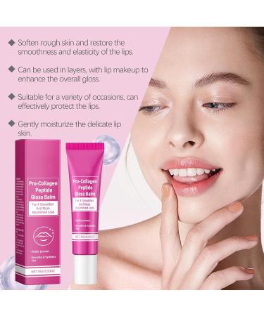 WRANBAO Procollagen peptide lip gloss balm tinted lip balm tinted moisturizing gel lip gloss rich and nourishing lipstick suitable for dry flaky lips 2 pieces - Buy Online on GoSupps.com