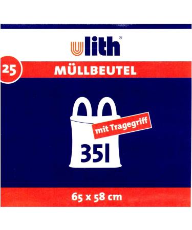 Ulith 35 Litre Garbage Bags with Handle - Tear Resistant Liquid Tight & Recyclable - Pack of 10 for International Shipping - Buy Online on GoSupps.com