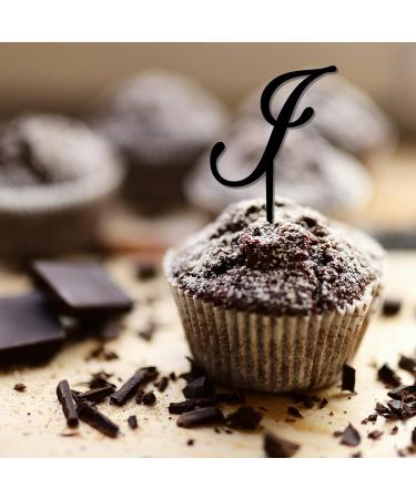 Monogram Letter I Cupcake Toppers Initial Single Letter Name Botanical Wreath Romance For Wedding Engagement Decorations Reusable Personalized 26Letters Bridal Shower Gifts 6PCS Style-6 - Buy Online on GoSupps.com