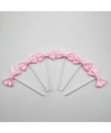 HNHPE Pink Bow Cupcake Topper Baby Shower Cupcake Topper Bow Cupcake Decoration Girl Cupcake Decoration(set of 20)
