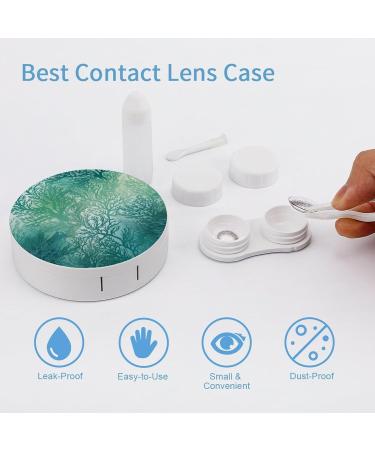 Portable Green Sea Blue Seaweed Contact Lens Case - Ideal Travel Storage Box for Contact Lenses - Buy Online on GoSupps.com