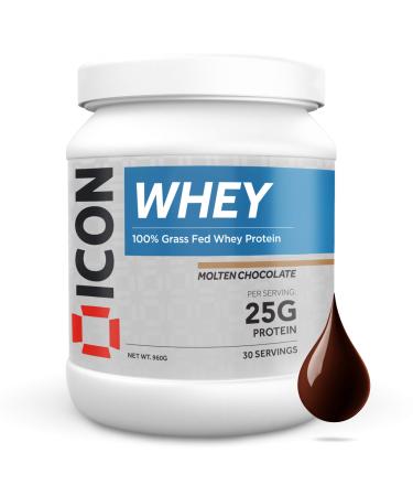 ICON Nutrition Whey Protein Powder 960g 30 Servings - Molten Chocolate Chocolate 960 g (Pack of 1)