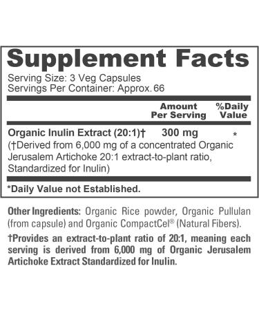 NusaPure Inulin Powder 20:1 Extract 300 mg Equivalent to 6 000mg | 200 Veg Capsules |USDA Organic Suitable for Vegetarians Vegan Non-GMO Supplement - Buy Online on GoSupps.com