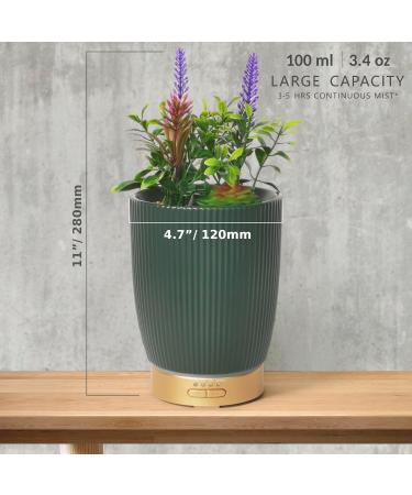 Earnest Living Essential Oil Diffuser - Ceramic Succulent Pot 100ml Night Light Timer & Auto-Off Function for Lavender Aromatherapy - Buy Online on GoSupps.com