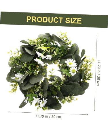LIFKICH Wreath Planta Artificial Faux Greenery Artificial Eucalyptus Garland Holiday Window Hanging Eucalyptus Leaves Garland Faux Plants Fall Garland or Artificial Grass Daisy White White 30X30CM - Buy Online on GoSupps.com