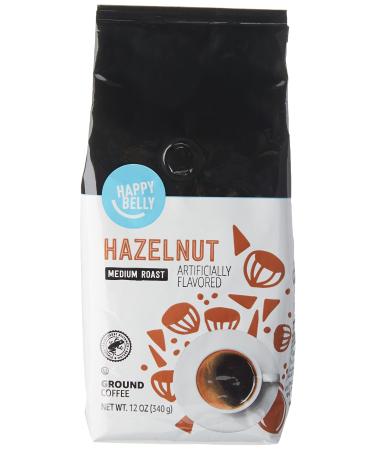Amazon Brand - Happy Belly Hazelnut Flavored Ground Coffee, Medium Roast, 12 Ounce Hazelnut 12 Ounce (Pack of 1) - Buy Online on GoSupps.com