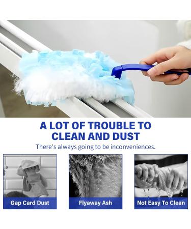 Volumoon Manual Dust Removal Set 20 Pcs Duster Removal Refill Kit with 2 Handle Strong Electrostatic Dust Removal Fluffy Duster Refills for Home Office& Car Cleaning (Blue) - Buy Online on GoSupps.com