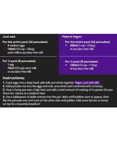 Supergood Bakery Plant Power Vegan Protein Pancake Mix - 200g Gluten-Free, Dairy-Free, All-Natural Waffle Mix - Makes 12 Pancakes - Buy Online on GoSupps.com