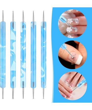 5Pcs Nail Dotting Pen Dotting Tools Set Double Ended Nail Art Dotting Tool Nail Design Dotting Tool for Gel Polish Decoration Blue - Buy Online on GoSupps.com