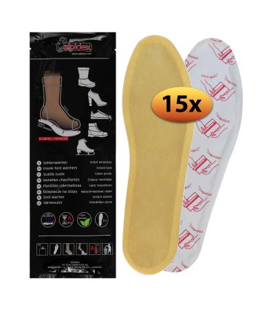 Alpidex heat soles foot warmer 8 |15 |30 pairs of sole warmer adhesive immediately 8 hours of warm feet natural warmth shoe warmer inserts heat inserts heat pads solo shoes 15 pair m | 39-42