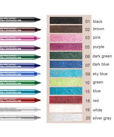 12 Colors Matte and Metallic Eyeliner Pencil Set for Women - Waterproof and Professional Eye Makeup Kit - Buy Online on GoSupps.com
