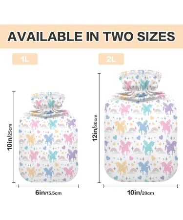 2L Unicorn Hot Water Bottle with Lid - Rainbow Pain Relief & Winter Hand Feet Warmer - Buy Online on GoSupps.com