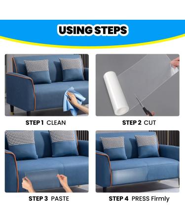 Petslucent Door Protector from Dog Scratching Cat Anti Scratch Tape Clear Training Self Adhesive Tape for Carpet Sofa Couch Door (7.9in x 9.8ft) - Buy Online on GoSupps.com