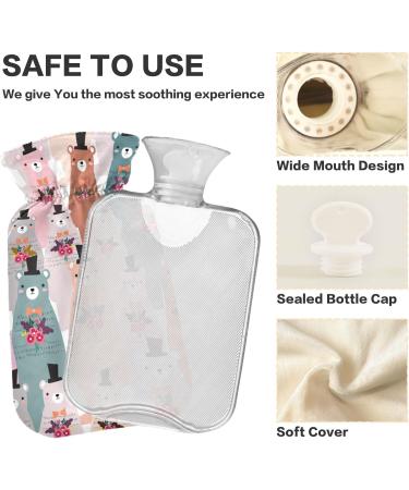 Cute Animal Hot Water Bottles - 2L Bear Cover for Pain Relief | Perfect for Women & Adults - Shop Internationally! - Buy Online on GoSupps.com