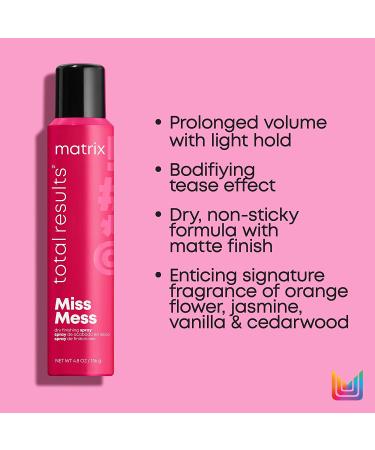 MATRIX Total Results Miss Mess Dry Finishing Spray - Texturizing Hairspray for Volume, Light Hold, Matte Finish - 4.8 Fl. Oz - Buy Online on GoSupps.com