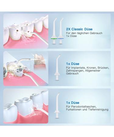 Bestope Wireless Oral Shower for Teeth - 250ml Portable & Rechargeable 4 Nozzle Tips IPX7 Waterproof - Perfect for Home & Travel - Buy Online on GoSupps.com