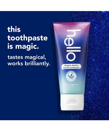 Hello Kids Dragon Dazzle Blue Raspberry Toothpaste - Vegan, SLS Free, 4.2 Oz, 4 Count - Buy Online on GoSupps.com