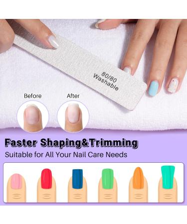 TsMADDTs 20PCS Nail File Set - 80/80 Grit Emery Boards for Acrylic & Gel Nails | Reusable & Washable Manicure Tools - Buy Online on GoSupps.com