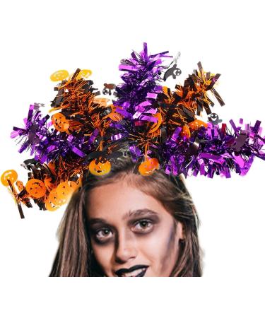 Halloween Headbands for Women - Pumpkin Ghost Bat Skeleton Colorful Wool Strips Halloween Hair Bands | Halloween Accessories for Adults Halloween Headwear Favors - Buy Online on GoSupps.com