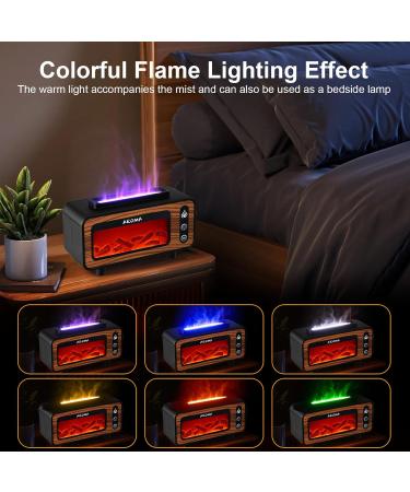 Vusddy Flame Aroma Diffuser | 200ml Fire Humidifier | 7-Color Room Fragrance for Home Office & Yoga | Waterless Auto Switch-Off | Realistic Fireplace Design - Buy Online on GoSupps.com