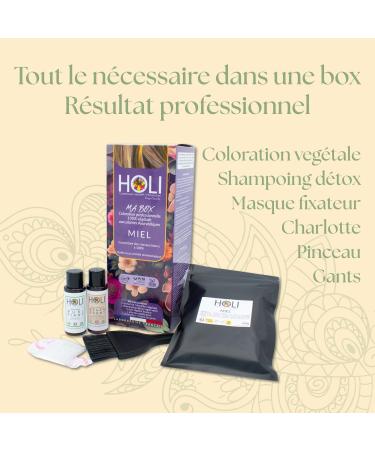 Box Coloration Cheveux Miel pour un Blond Clair aux Reflets Dor s Cuivr s | Henne Cheveux | 100% V g tale et Naturelle | Vegan | Couleur Blond Clair Chaud Lumineux - Buy Online on GoSupps.com