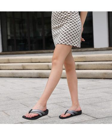MEGNYA Women's Arch Support Flip Flops - 8 W2 Charcoal - Buy Online on GoSupps.com