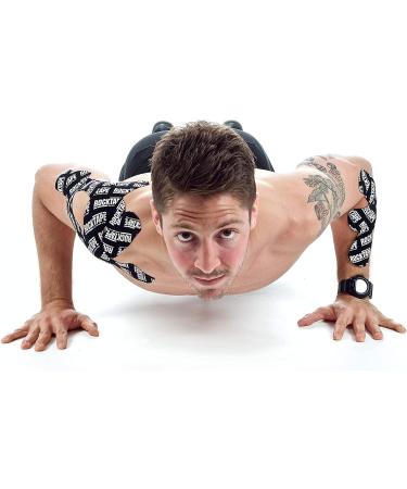 RockTape Original 2-Inch Water-Resistant Kinesiology Athletic Tape 20 Pre-Cut Strips Black - Buy Online on GoSupps.com