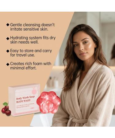  Nuvilo Cherry Moisturising Bath Soap Bar Soft and Moisturizing Body Soap with Rich Foam Cooling Feel Suitable for Daily Use on All Skin Types (2 Pack) - Buy Online on GoSupps.com