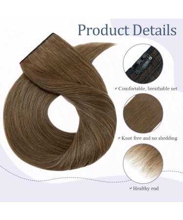 Buy Real Hair Clip-In Extensions 1PC 5 Clips - Thick 7A Human Hair Soft 20cm 60g - Light Brown #06 | International Shipping Available - Buy Online on GoSupps.com