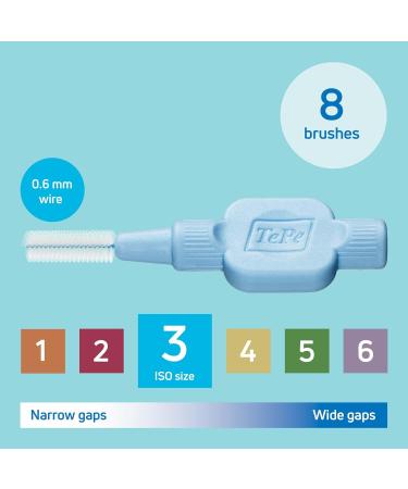 TePe Interdental Brushes Blue Extra Soft (0.6mm - Size 3) - Pack of 8 - Buy Online on GoSupps.com