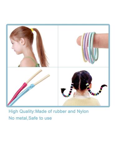 200-Piece Multicolor Elastic Hair Ties for Babies & Girls - 2.5 cm x 0.2 cm Kids Hair Accessories - Perfect for Children - Buy Online on GoSupps.com