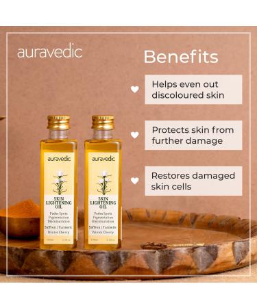 Auravedic Skin Lightening Oil - 100ml (Pack of 2) | Best International Shipping & Natural Glow - Buy Online on GoSupps.com