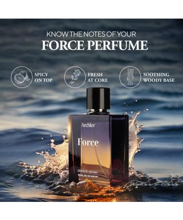 AR CHIES FORCE Eau De Luxury Parfume for Men | 100ML | French Aroma | Fresh Scent Aromatic Nightwear Woody | Premium & Long Lasting EDP Fragrance Scent (20% High Concentration Perfume) - Buy Online on GoSupps.com