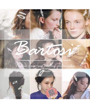 Bartosi Pearls Bobby Pins Hair Clips Hair Barrettes Hairpin Accessories - Pack of 7 (White) for Women and Girls - Buy Online on GoSupps.com