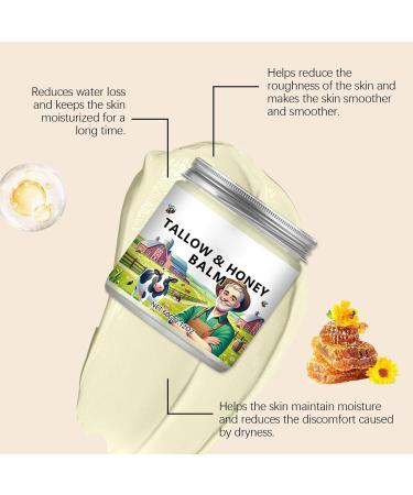  Husoiuy Beef Balm & Honey Skin 60g | Organic Beef Tallow Skin Care Moisturizing Face Cream | Beef Tallow Skin Care - Suitable for Dry & Aging Skin - Buy Online on GoSupps.com