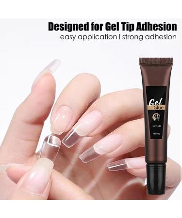 Gel Nail Tip Glue Gel Glue Nail Glue Base Gel Strong Glue Long-Lasting Soft Gel Glue Nail Tips Gel Extension Glue Gel Glue for Rhinestone Nails round mouth - Buy Online on GoSupps.com