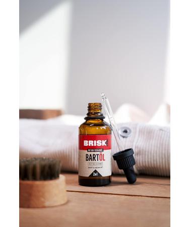 Brisk 2in1 Beard Oil for Men | Organic Tea Tree Oil | 50ml - Softens Beard & Nourishes Skin | Non-Greasy Facial Care & Shaving Solution - Buy Online on GoSupps.com
