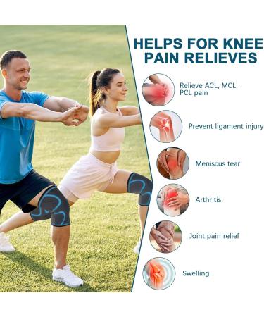 BESKEY Knee Support (Pair) Anti Slip Knee Brace Elastic Breathable Knee Compression Sleeve Help Joint Pain Relief for Arthritic Sufferer and Recovery from Injuries Fit for Sports (M Blue) M (Pack of 2) Blue - Buy Online on GoSupps.com