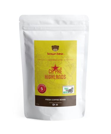 Vietnamese Coffee Beans 227g - Very Strong Dark Roast Vietnam Robusta - Strength 5 - For Coffee Machines & Vietnamese Phin Ca Phe Drip Filter & French Press - Brown Bear - Donation To Free The Bears