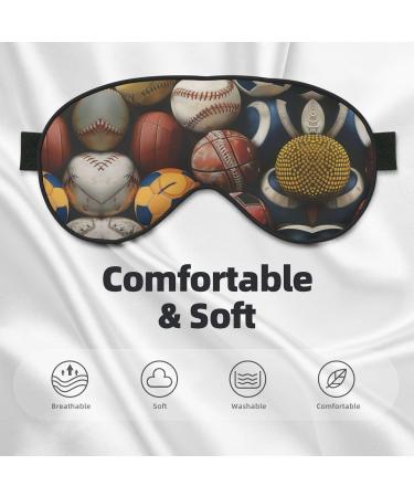 SSIMOO Sports Ball Sleep Mask - Adjustable & Breathable Eye Mask for Comfortable Sleep | Stylish Black Design - Buy Online on GoSupps.com
